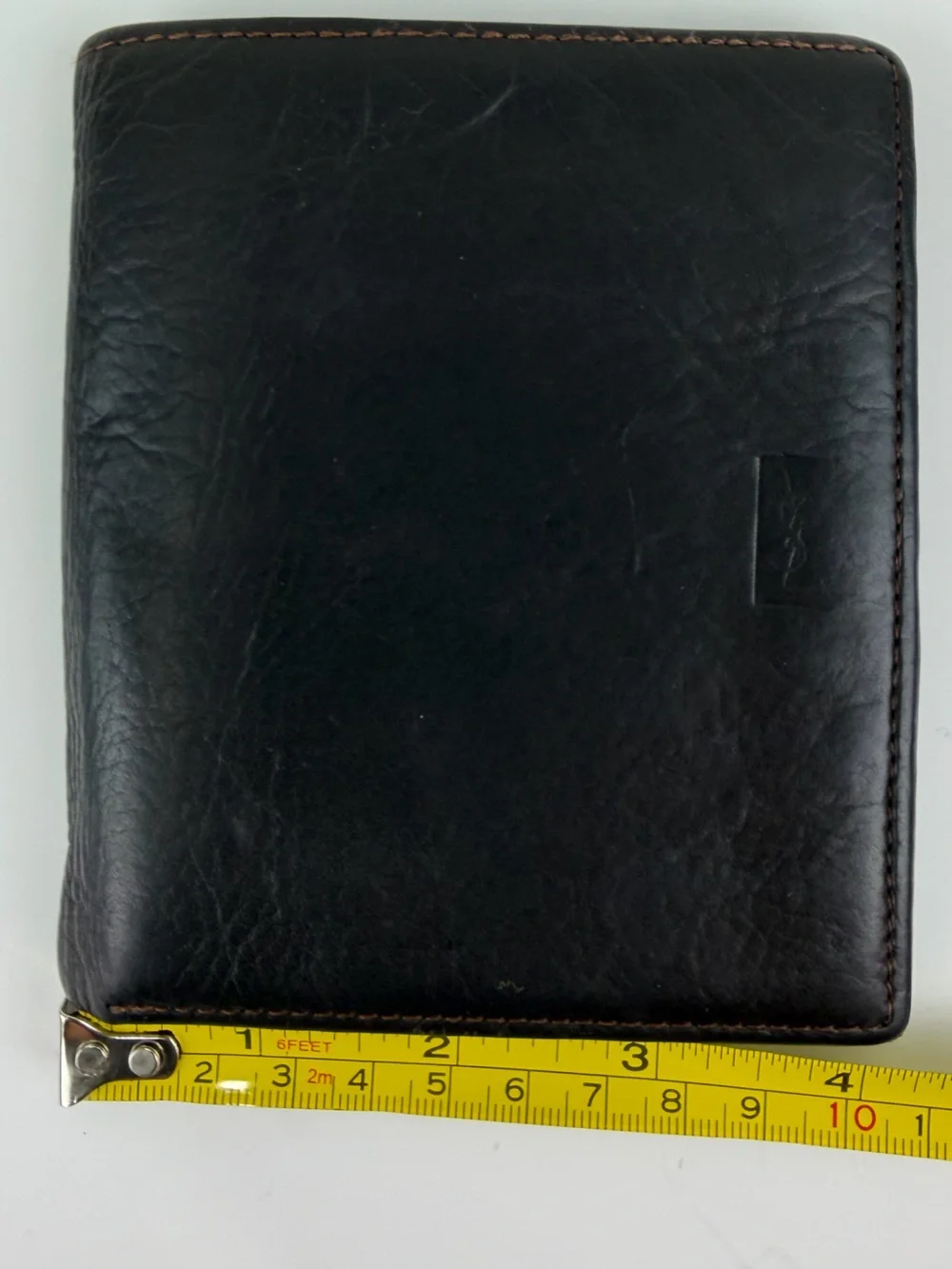 Yves Saint Laurent YSL Dark Brown Leather Bifold Wallet Vintage